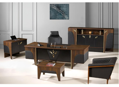 Büromöbel Komplettbüro Schreibtisch Büro Bürotisch Set 4tlg Holz Braun