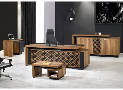 Klassische Komplette Arbeitszimmermöbel Schreibtisch 4tlg Holz Braun