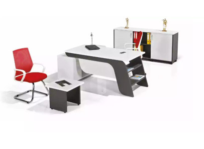 Weißes Büro Set Eckschreibtisch Büromöbel Schrank Couchtisch 3tlg Neu