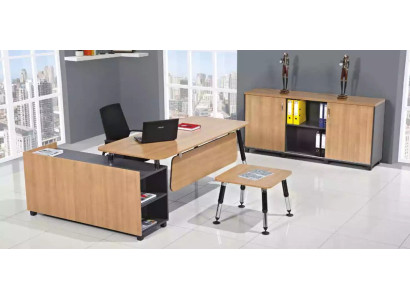 Tisch Holzmöbel Büro Set Arbeitszimmermöbel Eckschreibtisch Schränke 3 tlg