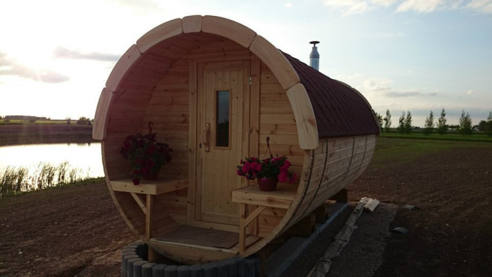 Sauna Saunafass Outdoor Gartensauna 590 x Ø 2,27 m Saunafass Bausatz