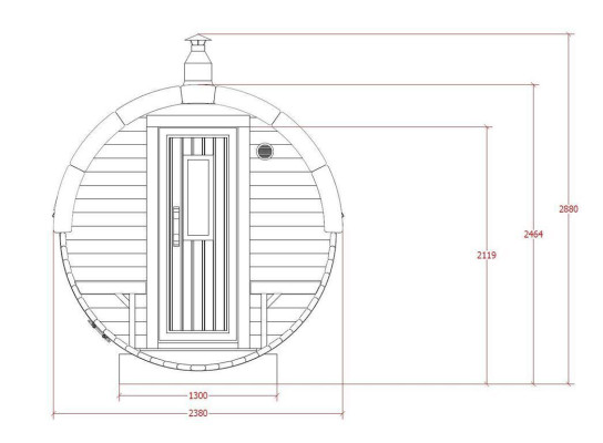 Sauna Saunafass Outdoor Gartensauna 590 x Ø 2,27 m Saunafass Bausatz