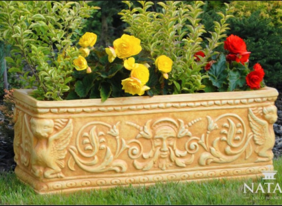 Blumenkorb Blumen Gefäss Garten Terrasse Dekoration Statue Figuren Blumenkasten