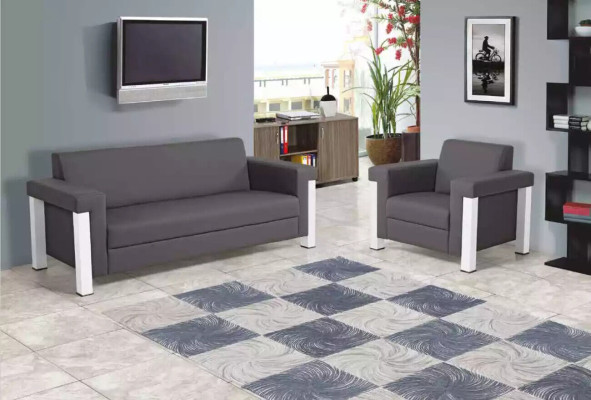 Sofa 3 Sitzer Arbeitszimmer Textil Möbel Polster Stoff Couch Modern Designer