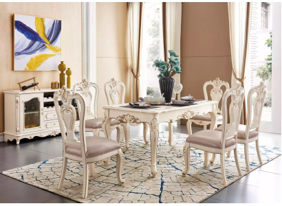 Esszimmer set Möbel für Ihr Interieur perlweiße klassische Möbel aus 8tlg