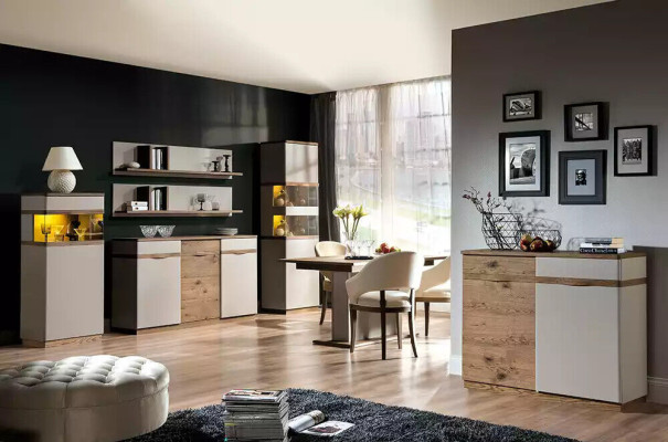 Kommode mit 3 Schubladen Sideboard weiß Anrichte holz modern