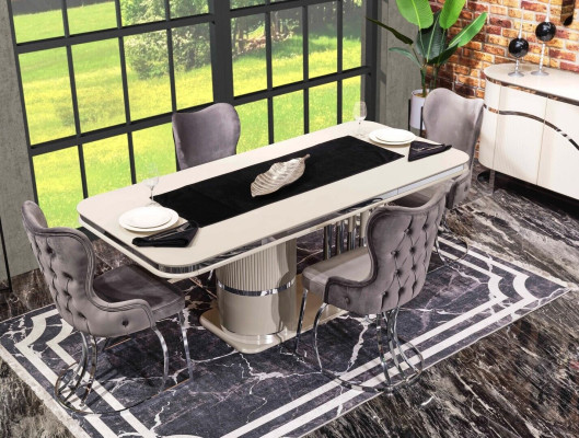 Design Esszimmer Gruppe Tisch Stühle Holztisch Esszimmer Set 9tlg.
