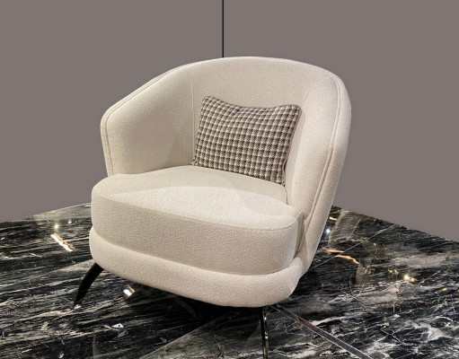 Designer Club Lounge Sessel beige Luxus Relax für Wohnzimmer