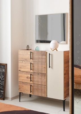 Luxus Schlafzimmer 7tlg. Bett Nachttisch Kleiderschrank Kommode Spiegel