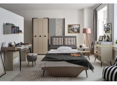 Modernes Schlafzimmer Jugendzimmer 7tlg. Bett Kleiderschrank Kinderzimmer
