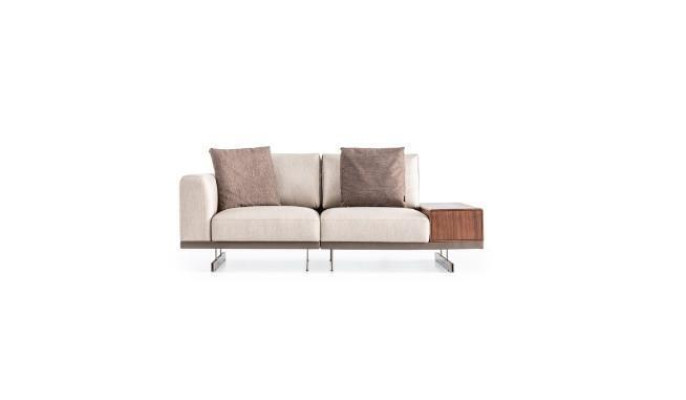 Modernes Beiges Ecksofa Luxus L-Form Couch Stoffsofas Wohnzimmermöbel