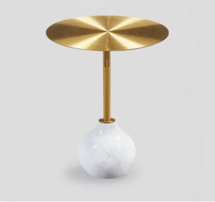 Modern Couchtisch rund Metall stilvolle Gold Beistelltisch neu luxuriöse