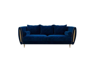 Design Blau 2 Sitzer Relax Sofas Sofa Textil Polster Couch Stoff Couchen