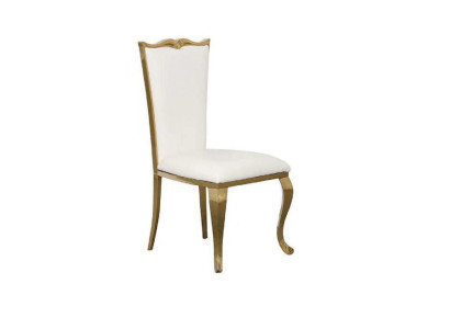 luxuriöse Stuhl Weiß Neu Stühle Polsterstuhl Sessel Metall stilvoll Design