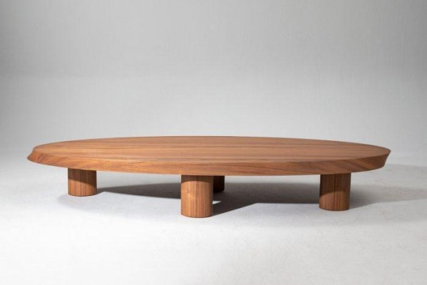 Designer Ovaler Holztisch Wohnzimmer Beistelltisch Tisch Luxus Möbel
