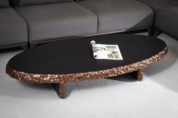 Moderner Ovaler Couchtisch Designer Wohnzimmer Exklusiver Beistelltisch