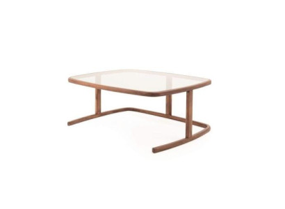 Luxuriös Rund Couchtisch mit Holzplatte in HellesFarbe Modern