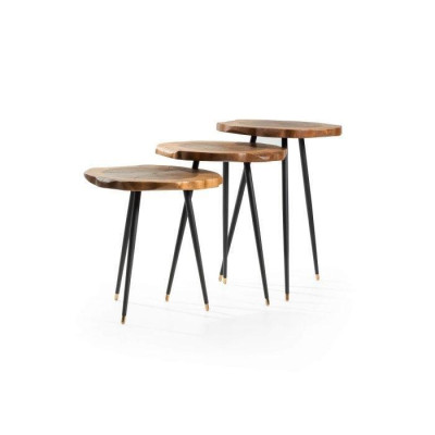 Runder Beistelltisch-Set Wohnzimmer Luxus Tische Wohnzimmer Couchtische