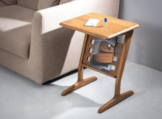Exklusiver Zeitungstisch Wohnzimmer Beistelltisch Holz Edler Couchtisch