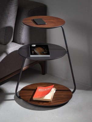 Dreistufiger Beistelltisch Wohnzimmer Ablagetische Moderner Holztisch