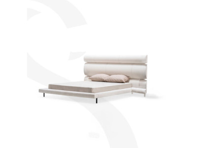 Luxuriöses Weißes Polsterbett Designer Doppelbett Bettrahmen Holzgestell