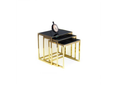 Komplette Beistelltische Kaffeetische Sofatische 3tlg Couchtische Gold