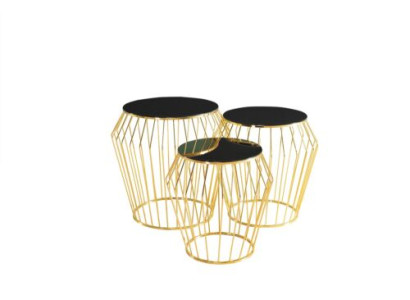 Komplette Beistelltische Kaffeetische Sofatische 3tlg Couchtische Gold