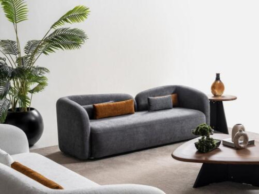 Wohnzimmer Sofa 3 Sitzer Designer Couch Polster Sofas Stoff Textil Neu