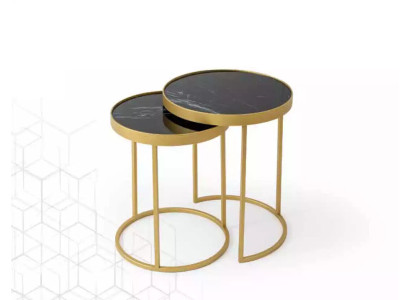 Beistelltisch gold Wohnzimmer Möbel Material Edelstahl Design neu