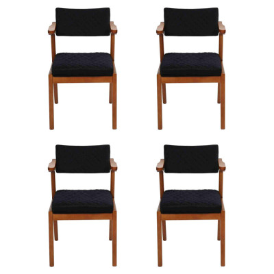 Esszimmer Stuhl Modern Holz Möbel 4x Stühle Schwarz Luxus Design Einrichtung