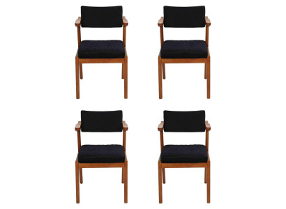 Esszimmer Stuhl Modern Holz Möbel 4x Stühle Schwarz Luxus Design Einrichtung