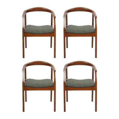 Modern Stuhl Braun Design Wohnzimmer Esszimmer Holz 4x Stühle Polster Neu