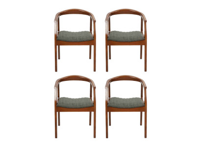 Modern Stuhl Braun Design Wohnzimmer Esszimmer Holz 4x Stühle Polster Neu
