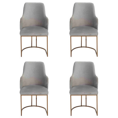 Moderne grau Esszimmerstühle stilvoll Küchenstühle Luxus Design 4x Stühle neu