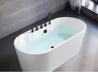 Zeitgenössisch Wanne Acryl Badewanne Badezimmer Weiß Standbadewanne