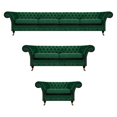 Polstermöbel Grün Sofas Chesterfield Sessel Wohnzimmer 4+2+1 Sofagarnitur