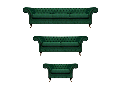 Chesterfield Sofagarnitur 3tlg Polstermöbel Grün Einrichtung Wohnzimmer 3+2+1