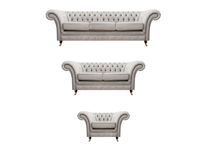 Wohnzimmer Sofas Komplett Sessel Luxus Sitz Grau Chesterfield Polstermöbel