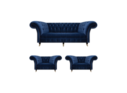 Chesterfield Luxus Einrichtung 2x Sessel Dreisitzer Sofa Couch Wohnzimmer 3+1+1