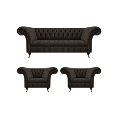 Polstermöbel Chesterfield Wohnzimmer Set 3tlg Luxus Komplett Designer