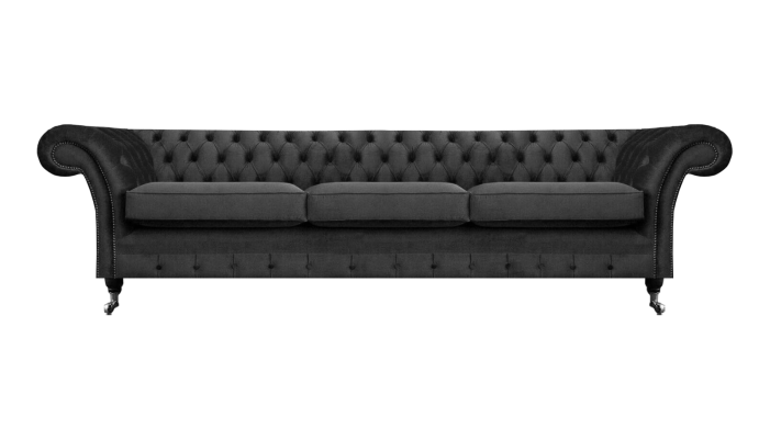 Schwarz Möbel Wohnzimmer Sofa Dreisitze Couch Chesterfield Neu Polstermöbel