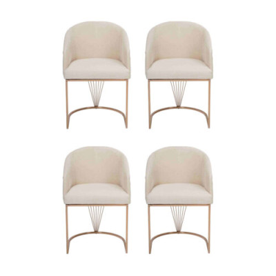 Gruppe Garnitur Stühle 4x Stuhl Set Textil Polster Sitz Edelstahl Esszimmer Neu