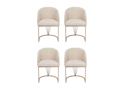 Gruppe Garnitur Stühle 4x Stuhl Set Textil Polster Sitz Edelstahl Esszimmer Neu