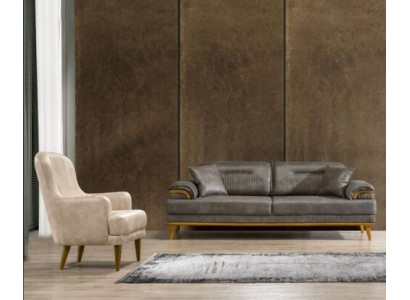 Moderne Wohnzimmer Stoffsofas Exklusive Couchgarnitur 3+1 Sitzer 2tlg