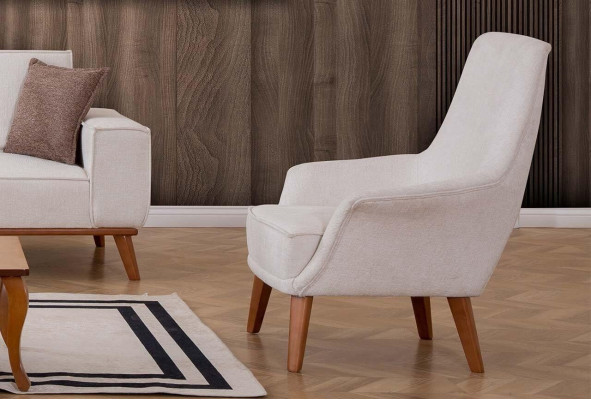 Weißer Polstersessel Designer Wohnzimmer Möbel Luxuriöser Einzel Sessel