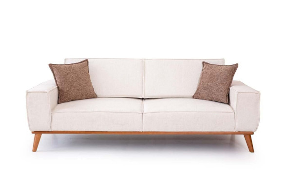 Weiße Polstercouch Wohnzimmer Designer Stoffsofa Luxus Edle Sitzmöbel