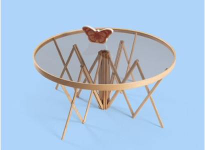 Exklusiver Runder Couchtisch Designer Holztisch Moderner Glastisch Neu