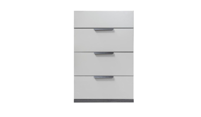 Grau-Weiße Edle Kommode Schlafzimmer Designer Holz 4-Schubladen Möbel