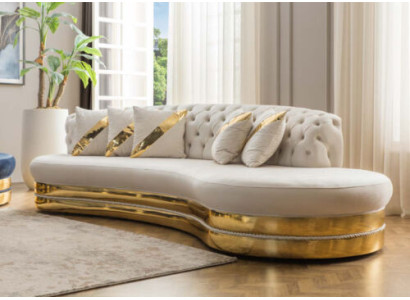 Weiße Halbrunde Chesterfield Sofas Designer 2x 3-Sitzer Stilvolle Couchen