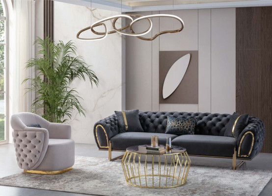 Sessel 1 Sitzer Polster Sofas Design Luxus Textil Couch weiß Sofa Neu